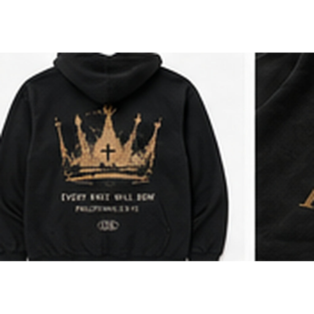 Christ Is King Hoodie back flatlay