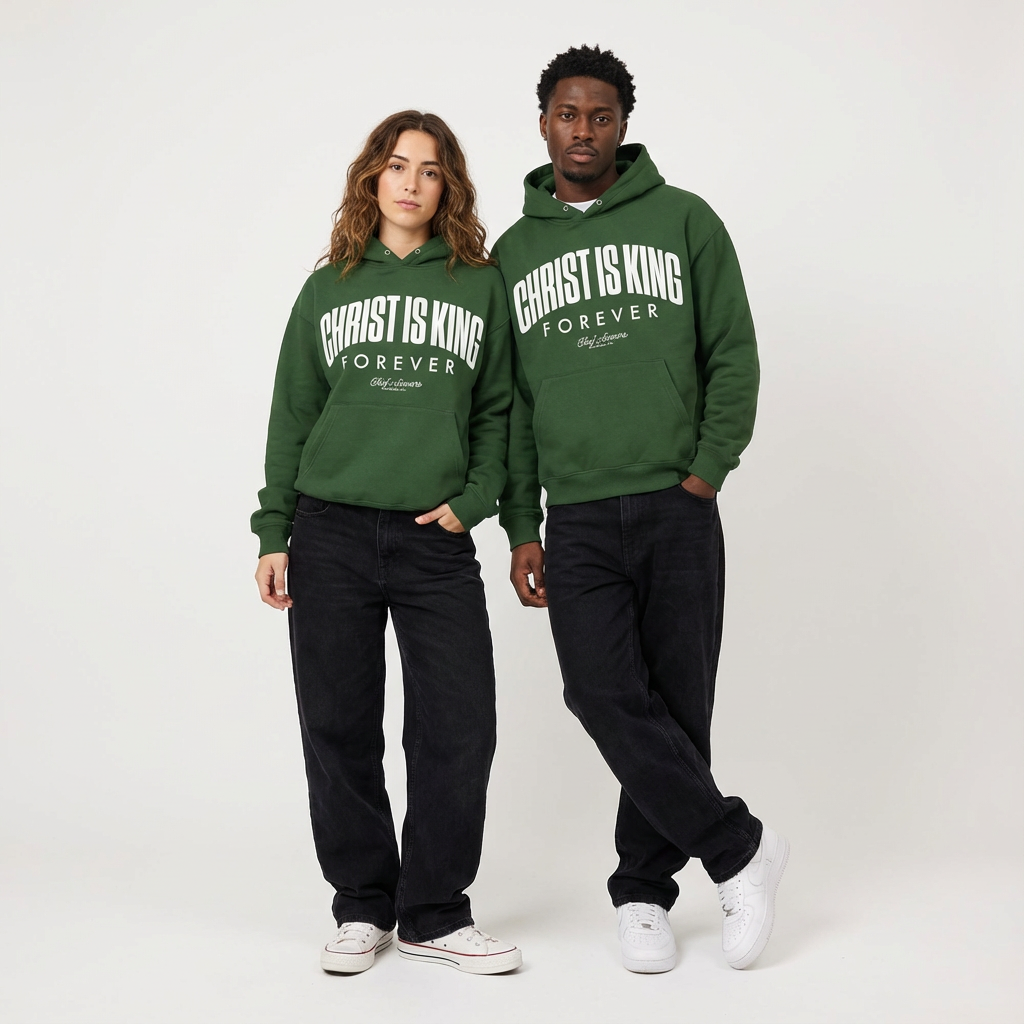 Christ Is King Hoodie (Forrest Green)