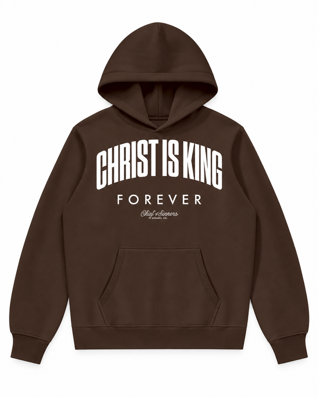 Chief Of Sinners Unisex Fleece Regular Shoulder Hoodie — Coffee hoodie, front flatlay