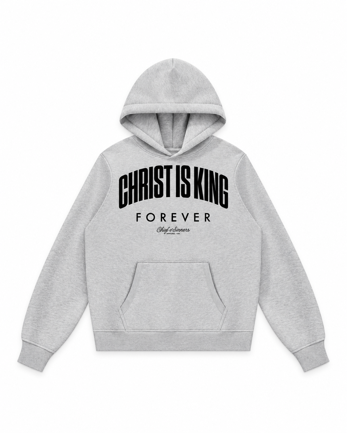 Chief Of Sinners Unisex Fleece Regular Shoulder Hoodie — Flower Gray hoodie, front flatlay