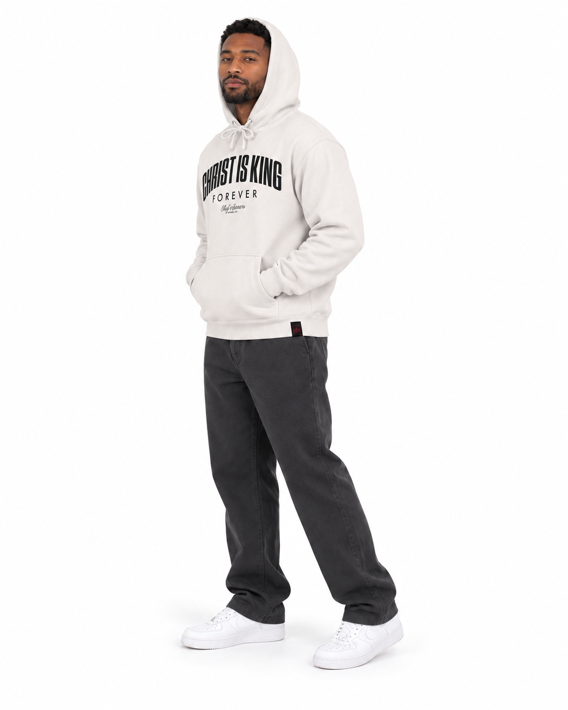 Chief Of Sinners independent pullover hoody — Bone hoodie, male three-quarter