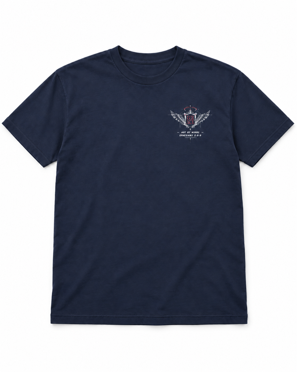 Chief Of Sinners Classic Streetwear T Shirt — navy tee, front flatlay