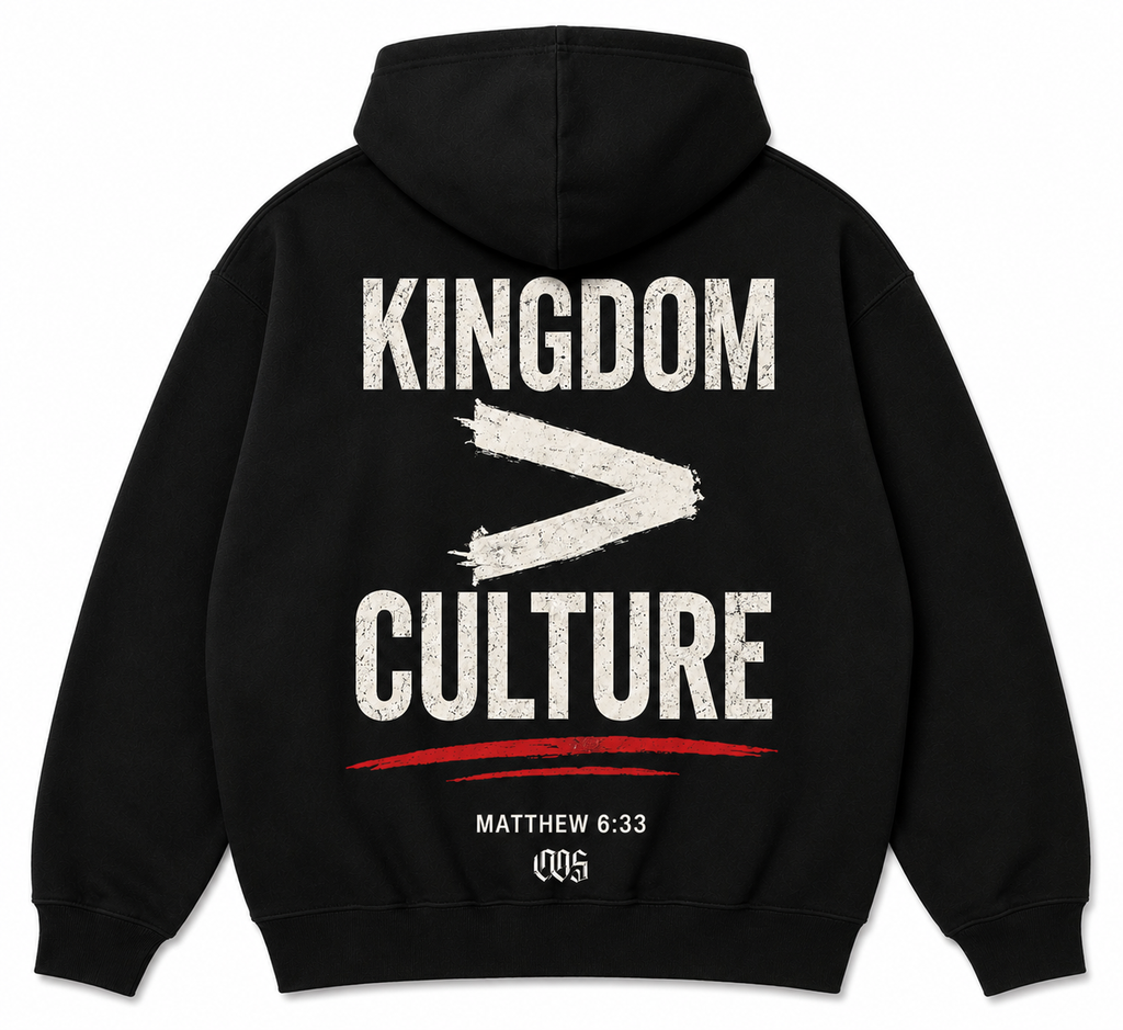Chief of Sinners Kingdom Over Culture heavyweight hoodie back view