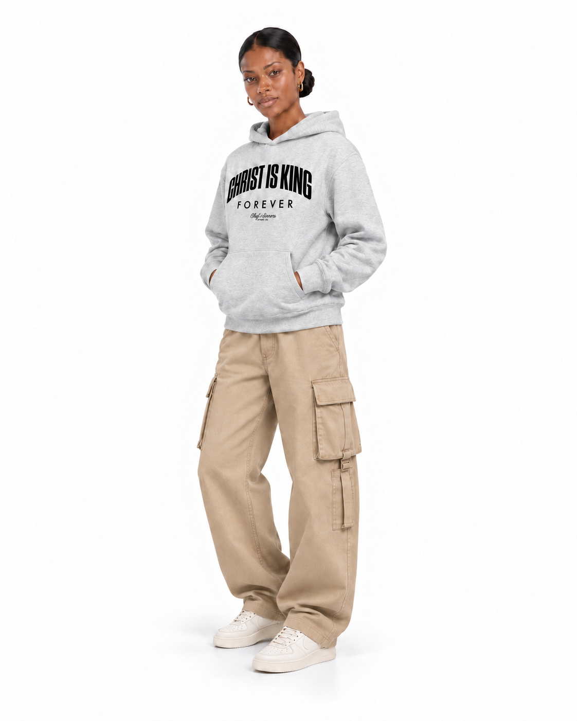 Chief Of Sinners Unisex Fleece Regular Shoulder Hoodie — Flower Gray hoodie, female three-quarter outfit