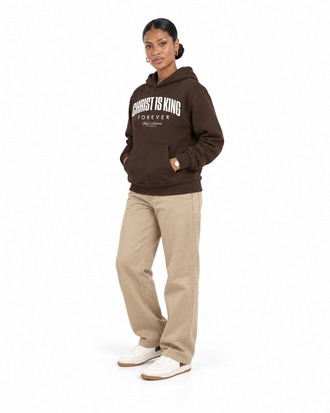 Chief Of Sinners Unisex Fleece Regular Shoulder Hoodie — Coffee hoodie, female three-quarter outfit